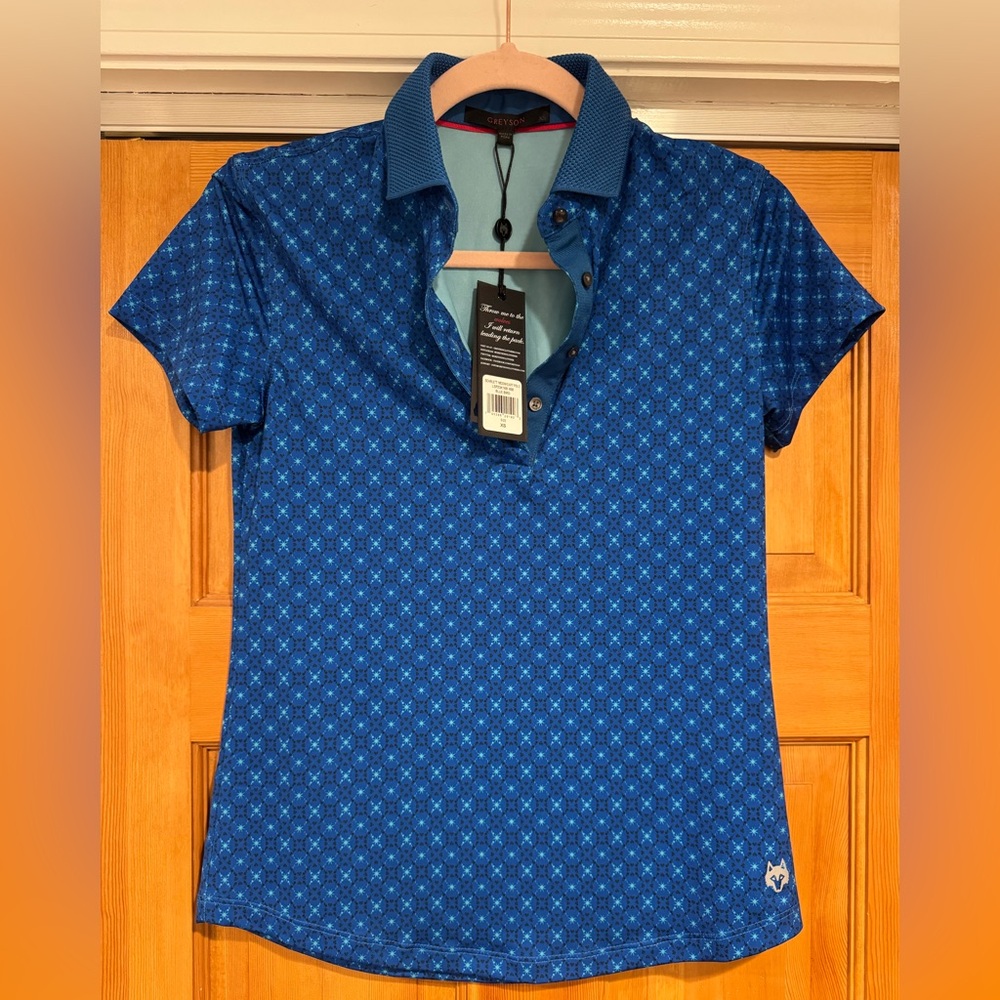 Greyson Women’s Blue scarlett moonheart Polo Top